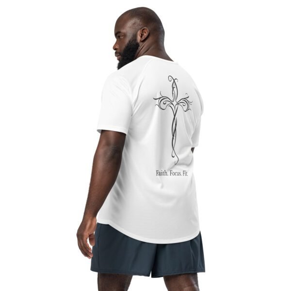 Christian fitness apparel shirt Unisex, White – Faith. Focus. Fit.